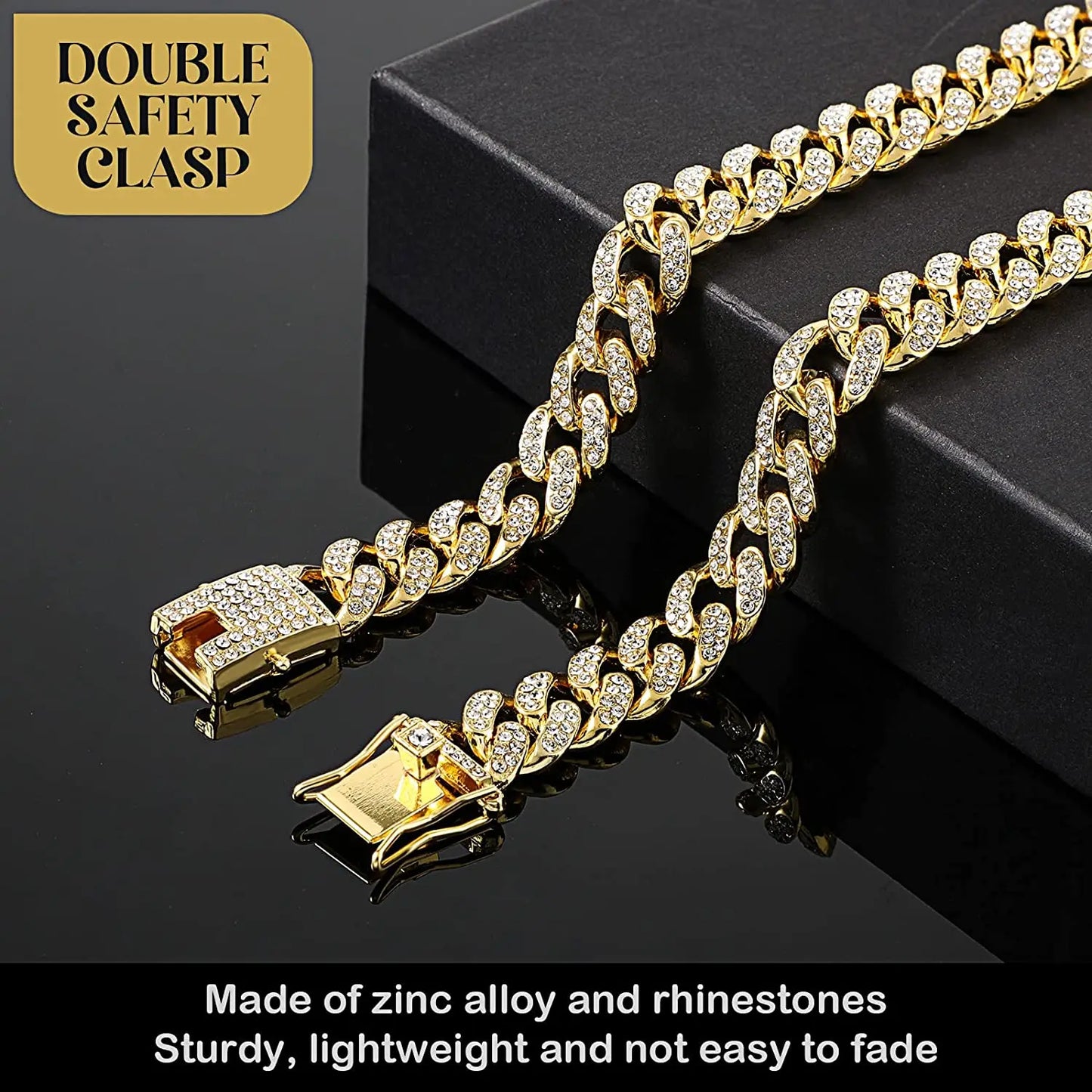 Luxury Gold Dog Chain Collar Cuban Chain Link Choke Collar